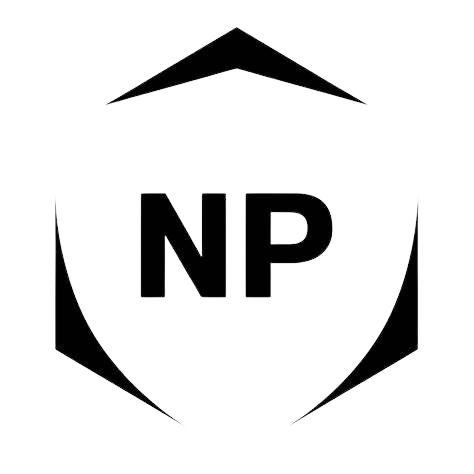 black and white NP Aerospace logo